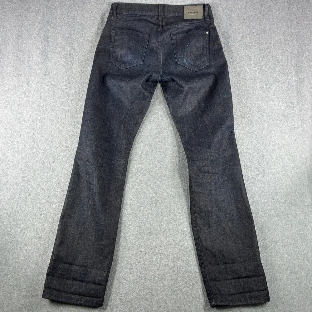 Baldwin Kansas City Brennan Modern Straight Jeans Men's 34 Dark Wash Denim USA